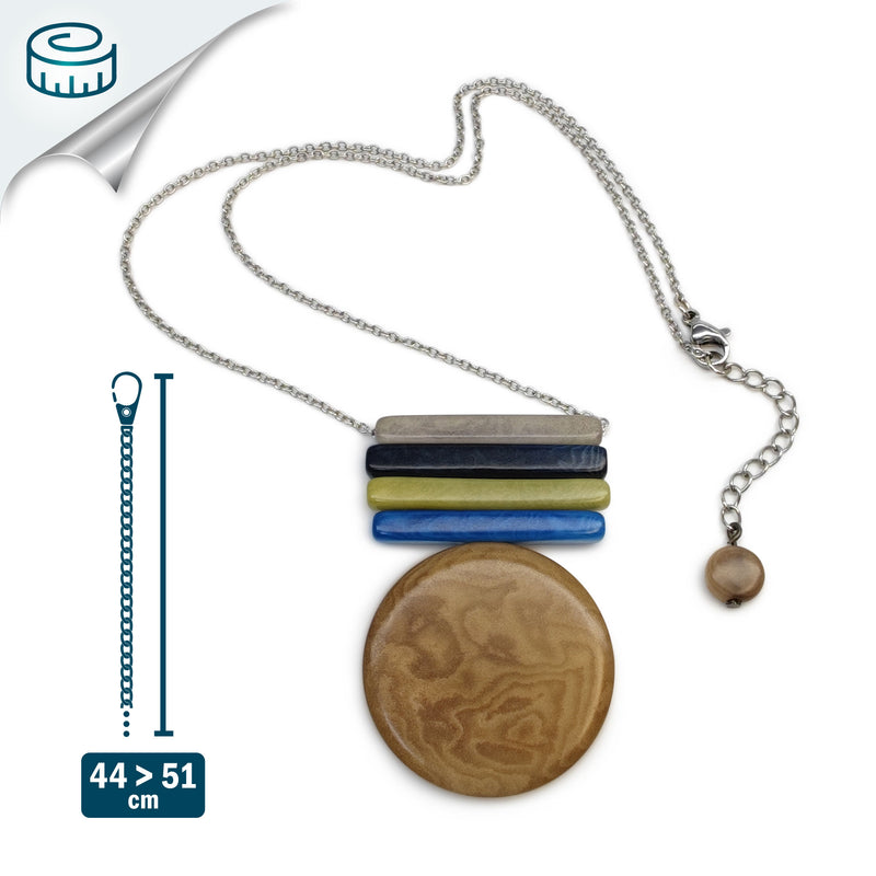 SOLIÄ NECKLACE - Handmade - Stainless steel - Tagua (vegetable ivory)