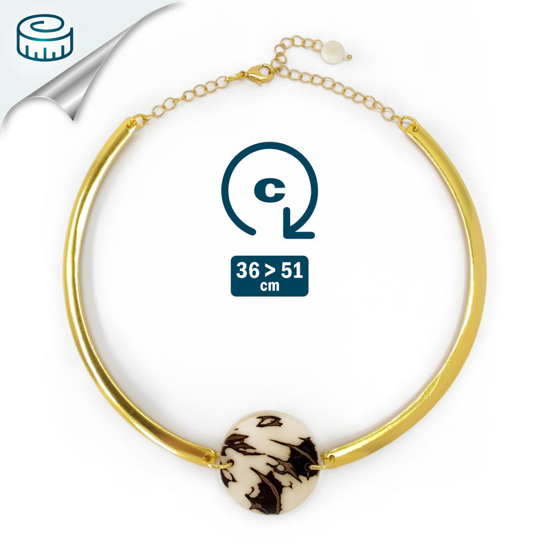 MARISOL NECKLACE - Handmade - 24K gold-plated - Tagua (vegetable ivory)