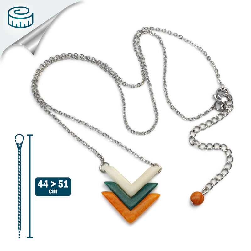 FLECHA NECKLACE - Handmade - Stainless steel - Tagua (vegetable ivory)