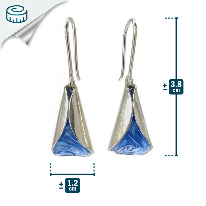 ECOLOVA EARRINGS - Handmade - Sterling silver 925 - Recycled bottle cap plastic liners