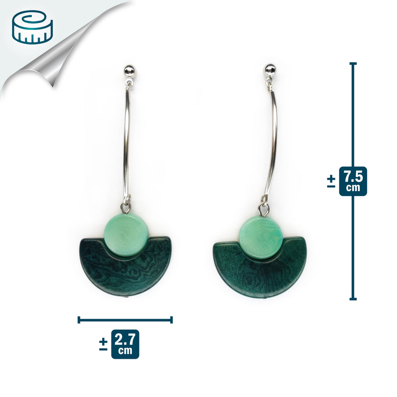 LUNA EARRINGS - Handmade - Stainless steel - Tagua (vegetable ivory)