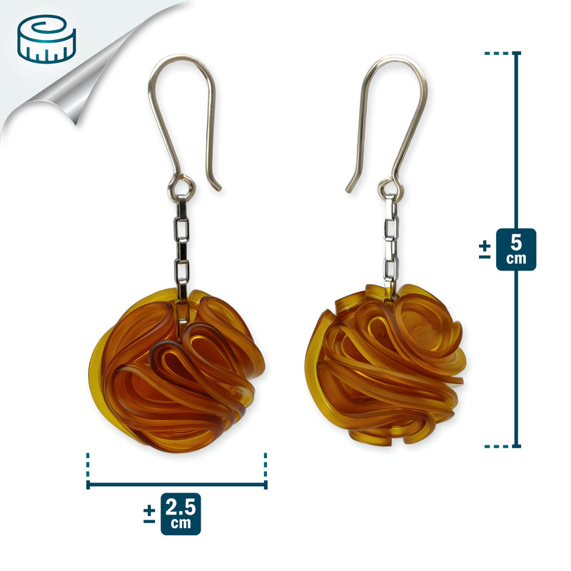 ECONESIS EARRINGS - Handmade - Sterling silver 925 and stainless steel - Recycled bottle cap plastic liners