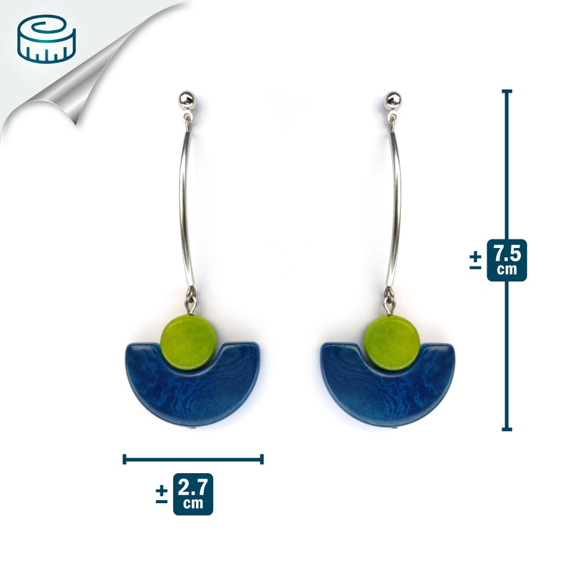 LUNA EARRINGS - Handmade - Stainless steel - Tagua (vegetable ivory)