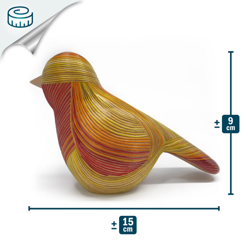 AVE DECORATIVA ANDINA - A arte do tamo - Madeira decorada com palha de trigo e cevada (marchetaria de palha)