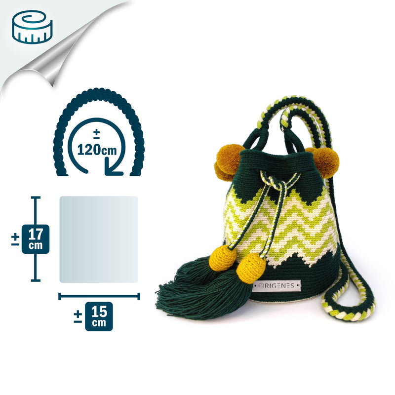 PALOMINO WAYUU BAG - Size MINI - Crocheted by hand by women of the Wayuu indigenous community in La Guajira (Colombia)