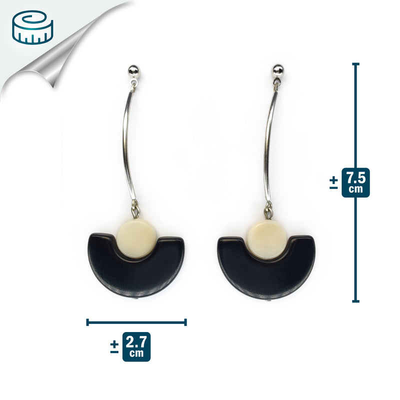 LUNA EARRINGS - Handmade - Stainless steel - Tagua (vegetable ivory)