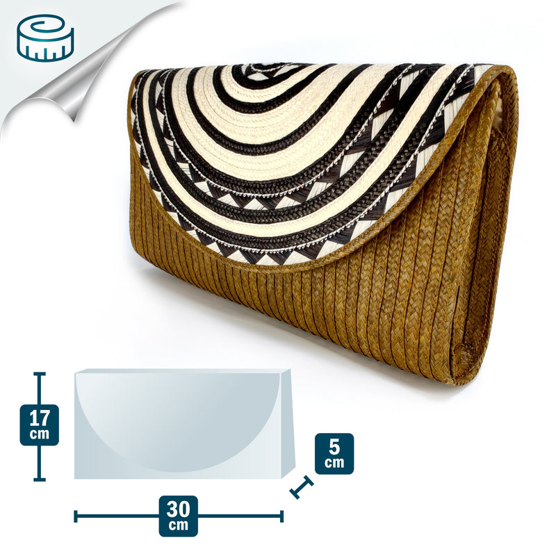 CLUTCH ZENÚ - Feita à mão - Cana selvagem entrançada (caña flecha)