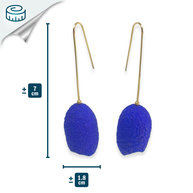 COCOON CLASSIC EARRINGS - Handmade - 24K gold-plated - Silk cocoons