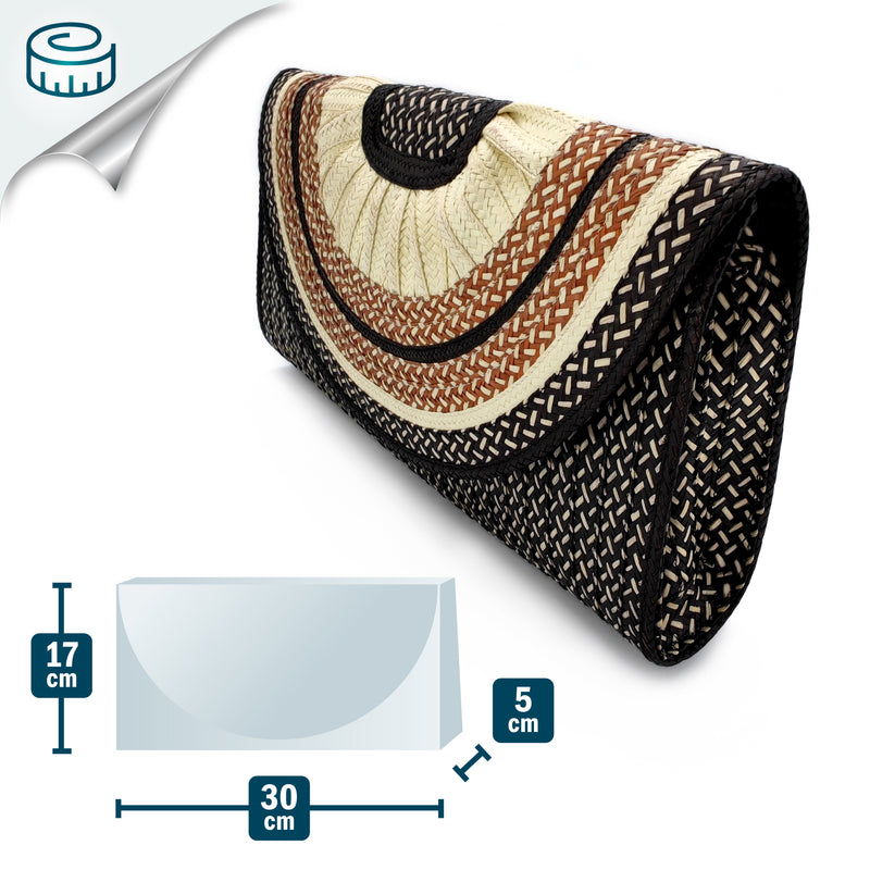 CLUTCH ZENÚ - Feita à mão - Cana selvagem entrançada (caña flecha)