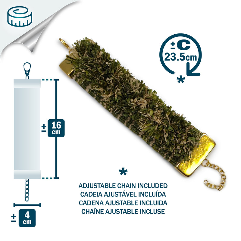 MAÏZA BRACELET - Handmade - 24K gold-plated - Corn leaves