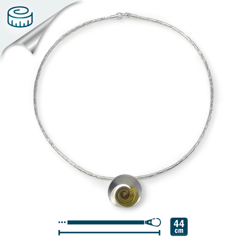 ECOSENS NECKLACE - Handmade - Fine silver 999 & sterling silver 925 - Recycled bottle cap plastic liners