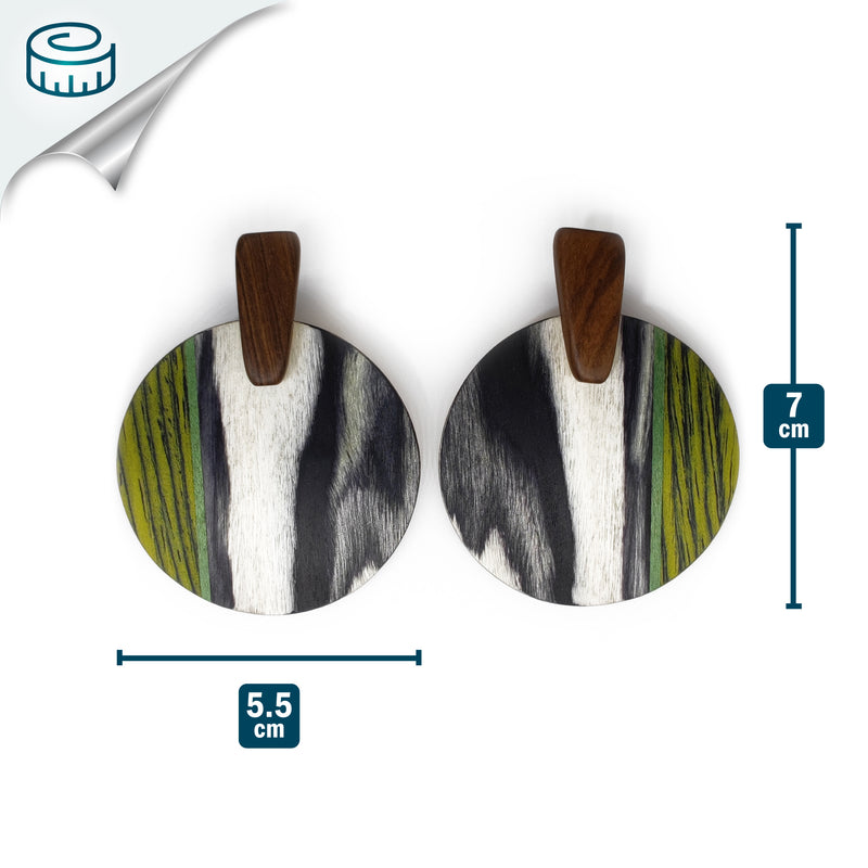 WOODIE SOL EARRINGS - Handmade - Plywood (3 crossed-laid layers of wood veneer)