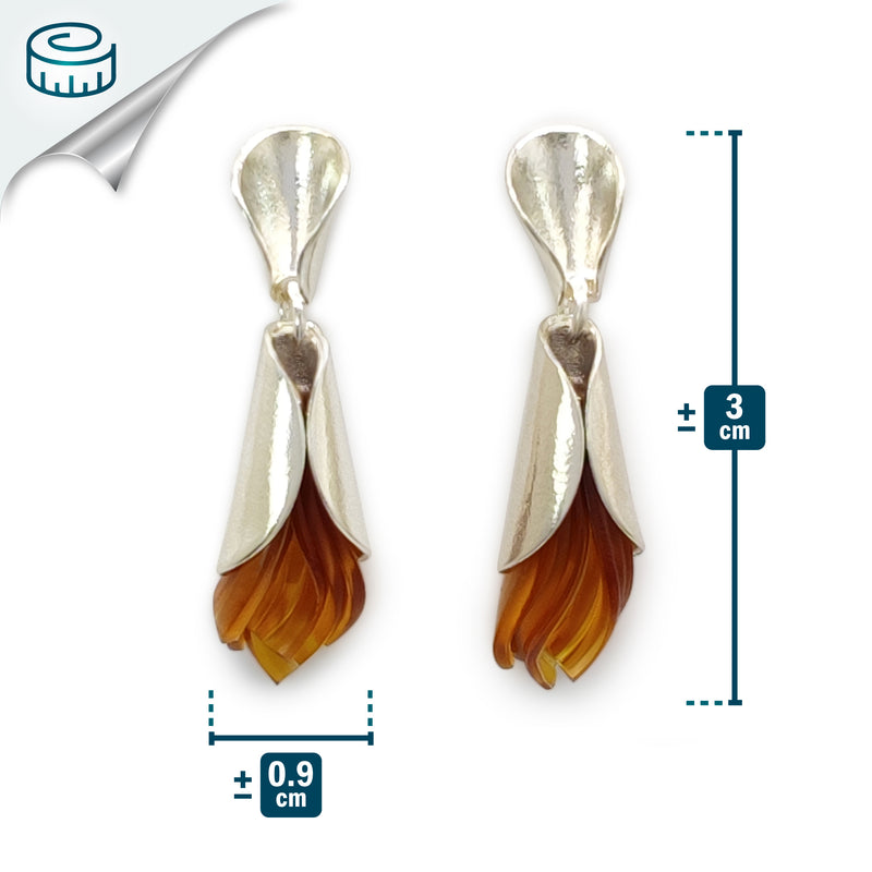 ECOTHEA EARRINGS - Handmade - Sterling silver 925 - Recycled bottle cap plastic liners