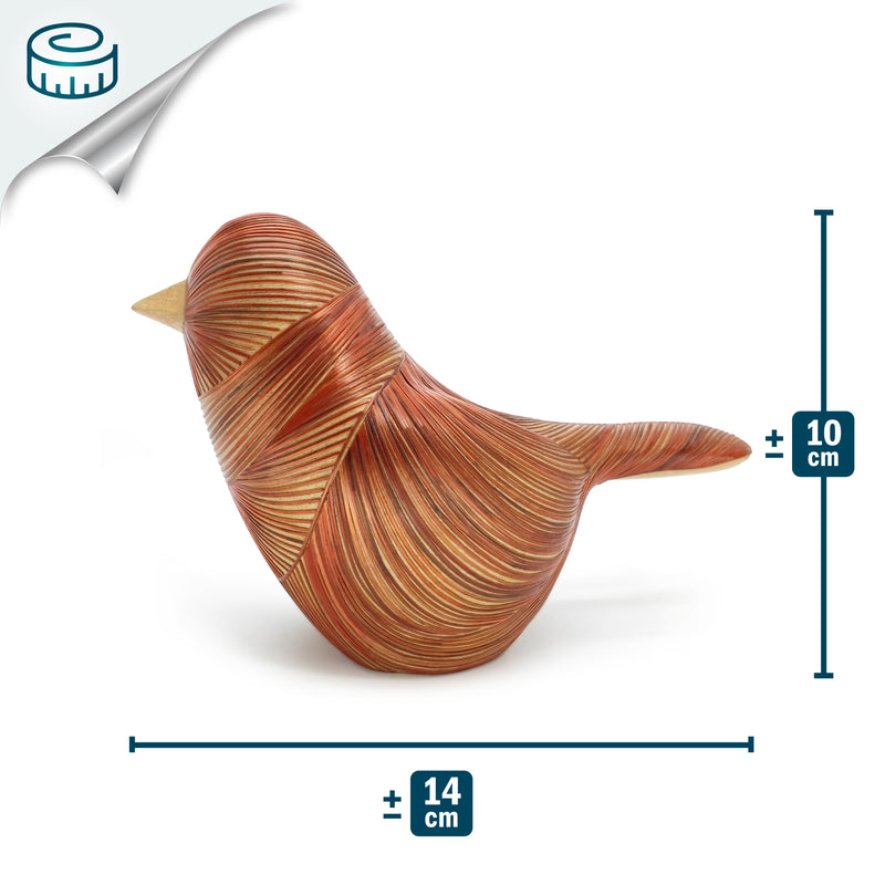 AVE DECORATIVA ANDINA - A arte do tamo - Madeira decorada com palha de trigo e cevada (marchetaria de palha)