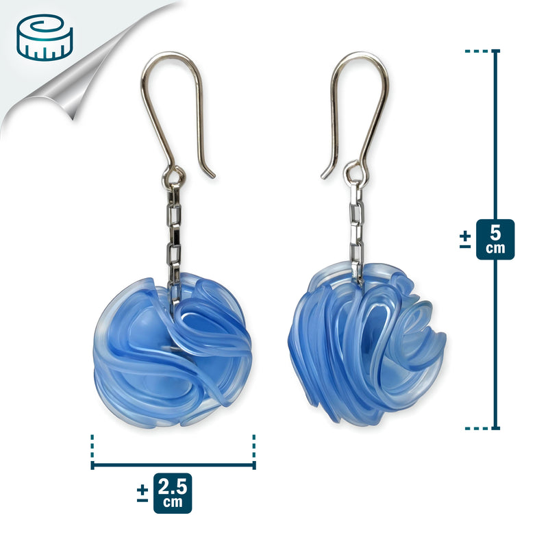 ECONESIS EARRINGS - Handmade - Sterling silver 925 and stainless steel - Recycled bottle cap plastic liners