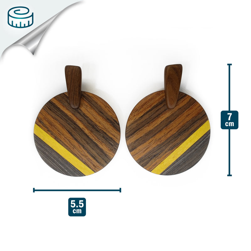 WOODIE SOL EARRINGS - Handmade - Plywood (3 crossed-laid layers of wood veneer)