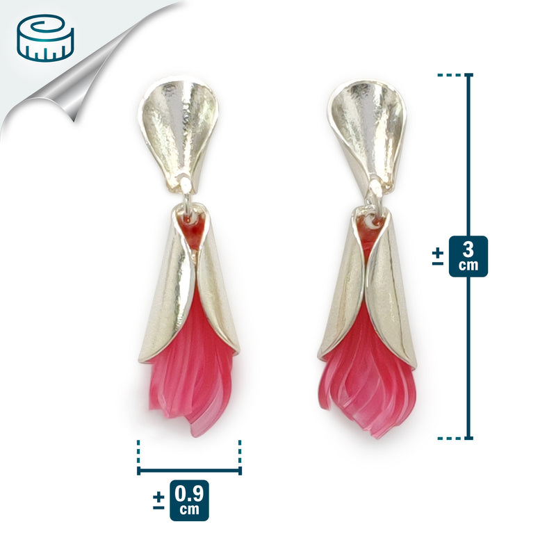 ECOTHEA EARRINGS - Handmade - Sterling silver 925 - Recycled bottle cap plastic liners