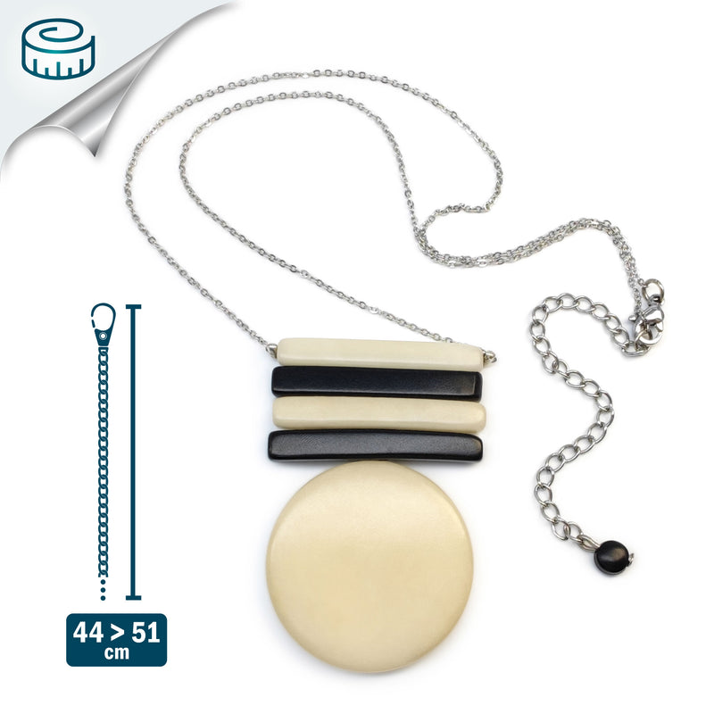 SOLIÄ NECKLACE - Handmade - Stainless steel - Tagua (vegetable ivory)