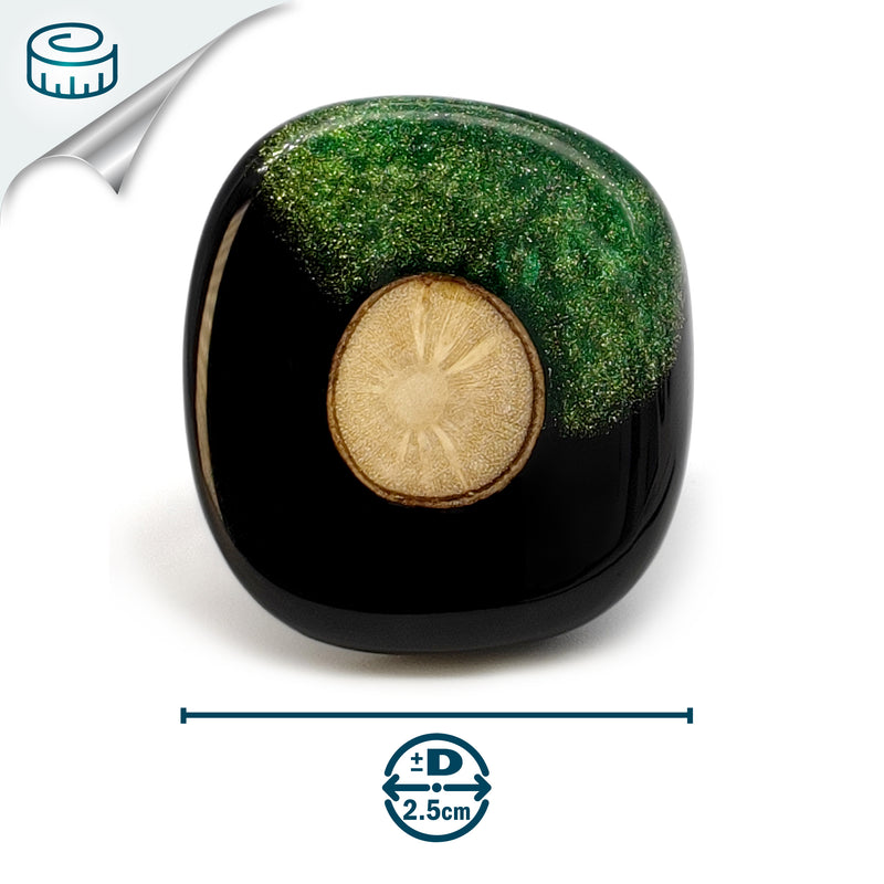 NATÜA RING - Handmade - Adjustable - Recovered wood, bronze powder