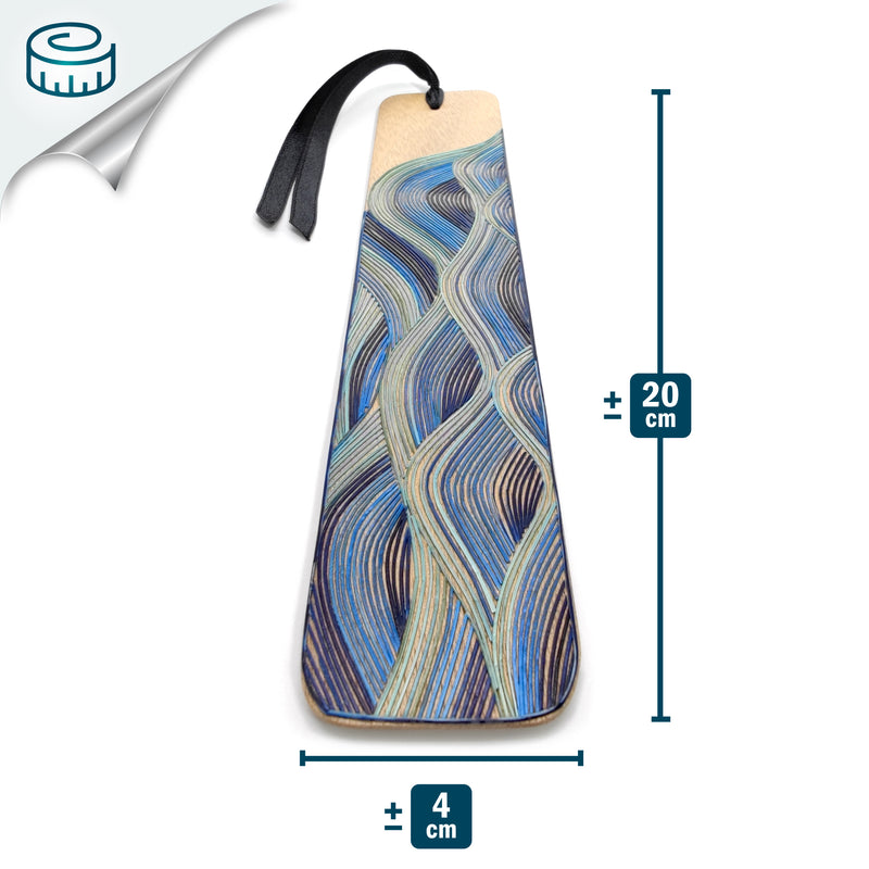 WATER BOOKMARK - THE FOUR ELEMENTS COLLECTION - Tamo art - Light wood decorated with wheat and barley stalks (straw marquetry)