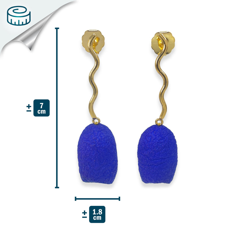 COCOON ECHO EARRINGS - Handmade - 24K gold-plated - Silk cocoons