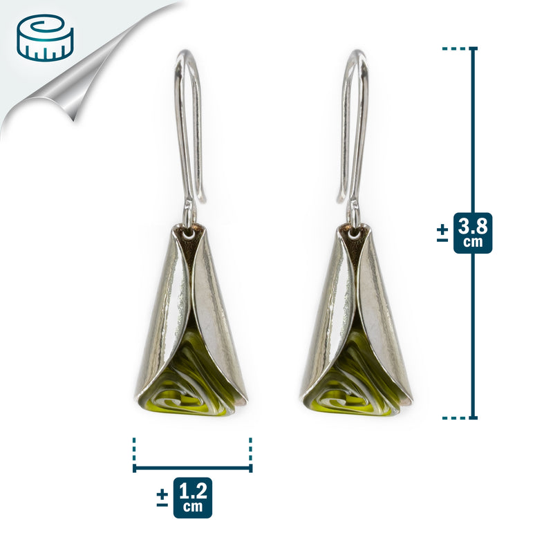 ECOLOVA EARRINGS - Handmade - Sterling silver 925 - Recycled bottle cap plastic liners