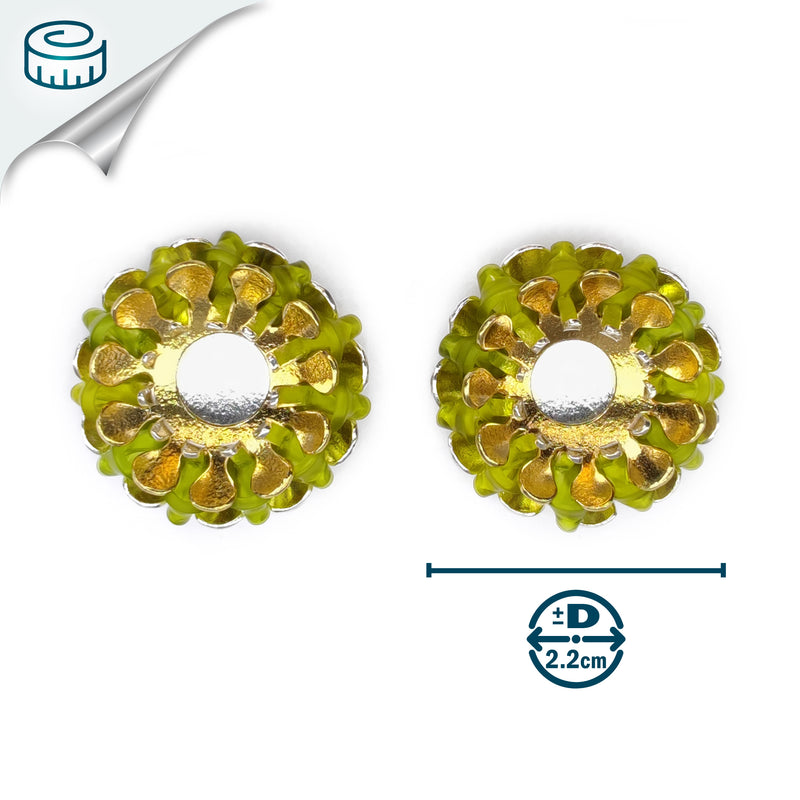 ECOSOL EARRINGS - Handmade - Sterling silver 925 and 24K gold-plated - Recycled bottle cap plastic liners