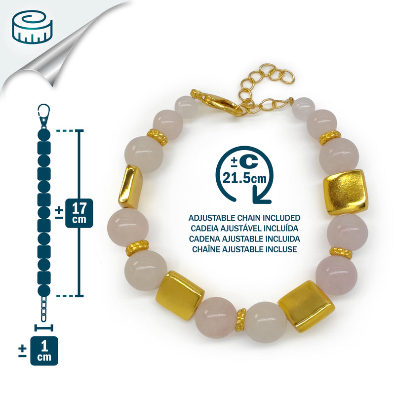 PULSEIRA QUIMBAYA - Feita à mão - Banhada a ouro de 24 quilates - Ágatas