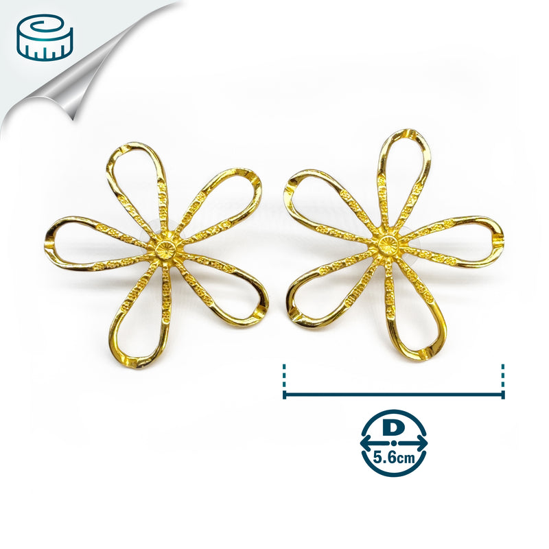 BRINCOS FLORA - Feitos à mão - Banhados a ouro de 24 quilates