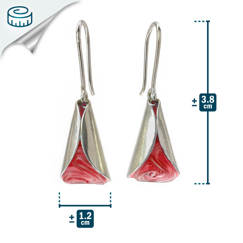 ECOLOVA EARRINGS - Handmade - Sterling silver 925 - Recycled bottle cap plastic liners