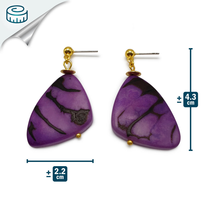 MARIPOSA EARRINGS - Handmade - 24K gold-plated - Tagua (vegetable ivory)