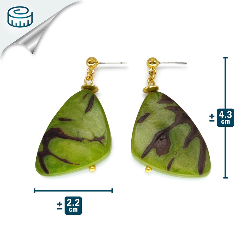 MARIPOSA EARRINGS - Handmade - 24K gold-plated - Tagua (vegetable ivory)
