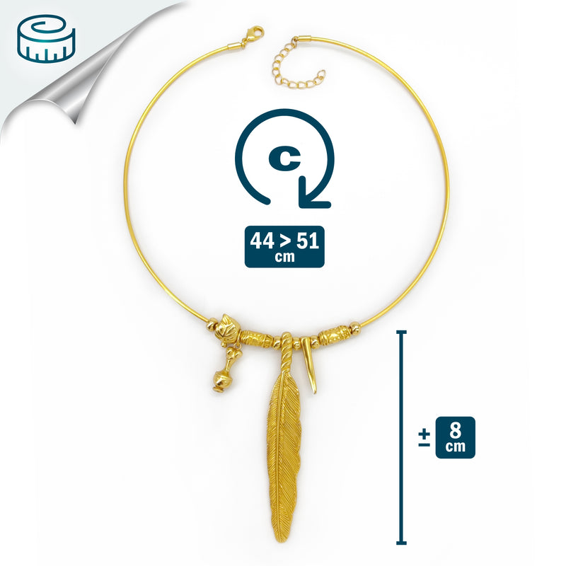 PLUMA NECKLACE - Handmade - 24K gold-plated