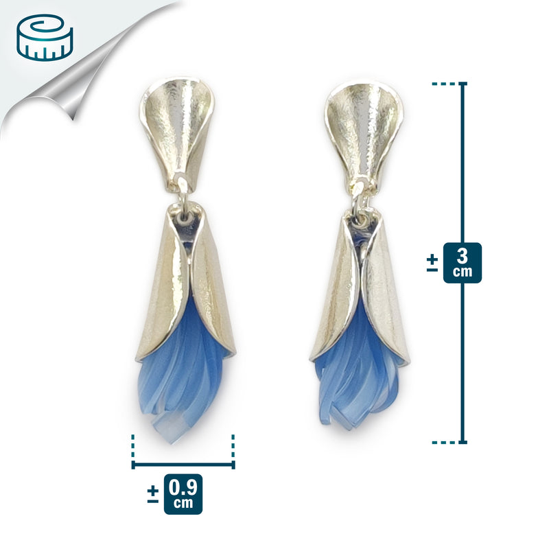 ECOTHEA EARRINGS - Handmade - Sterling silver 925 - Recycled bottle cap plastic liners