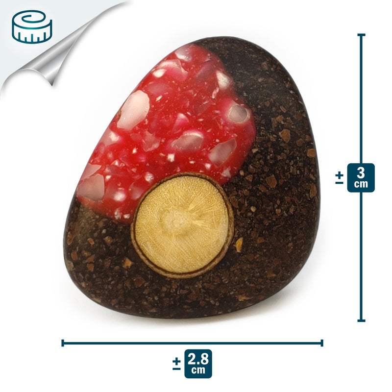 CAFECITA RING - Handmade - Adjustable - Coffee grounds, crushed white corn, recovered wood