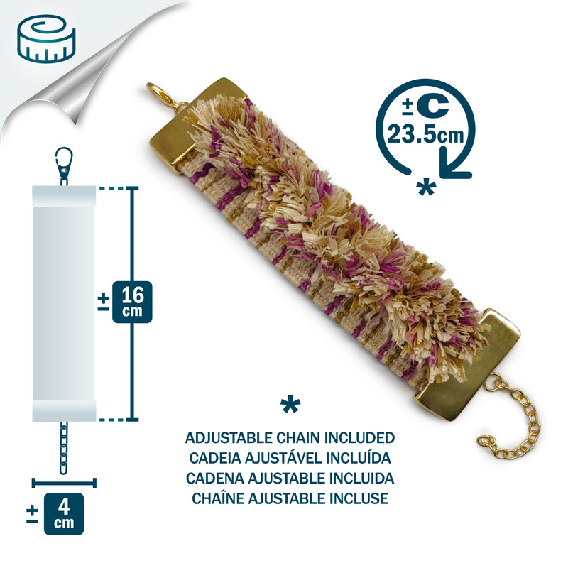 MAÏZA BRACELET - Handmade - 24K gold-plated - Corn leaves