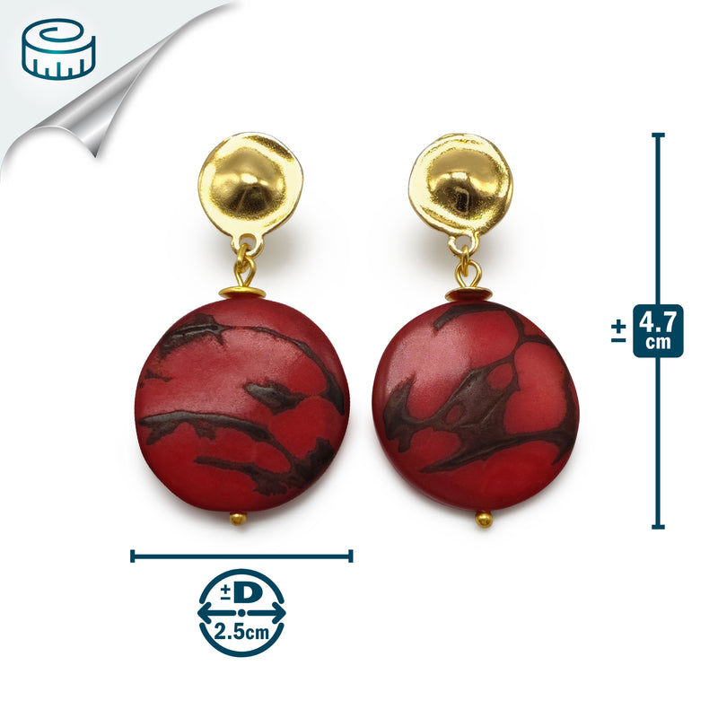 SOLISE EARRINGS - Handmade - 24K gold-plated - Tagua (vegetable ivory)