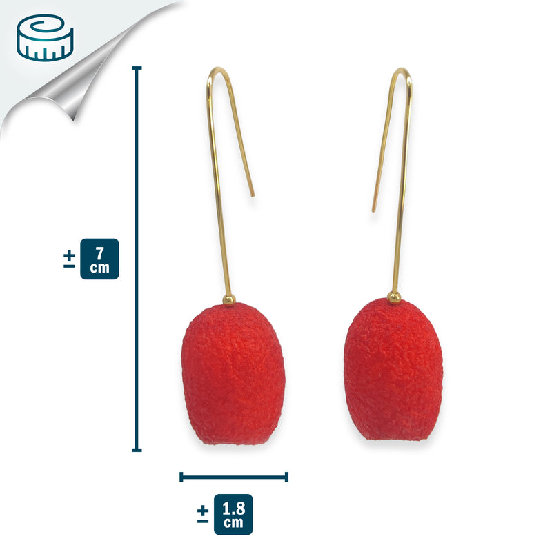 COCOON CLASSIC EARRINGS - Handmade - 24K gold-plated - Silk cocoons