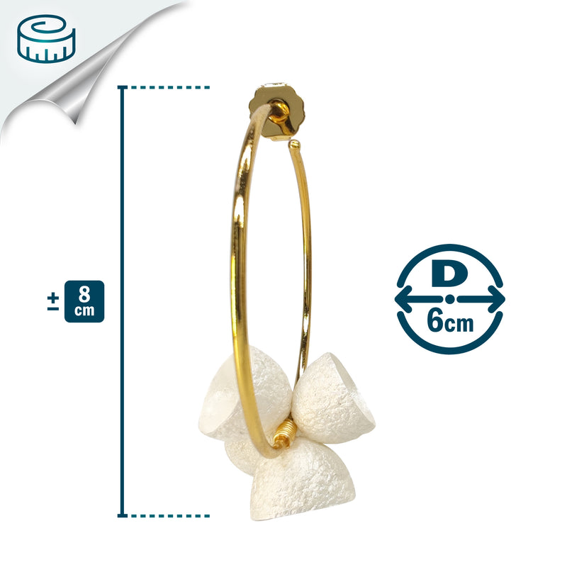 COCOON BLOOM EARRINGS - Handmade - 24K gold-plated - Silk cocoons