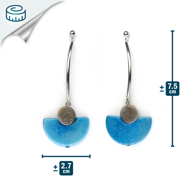 LUNA EARRINGS - Handmade - Stainless steel - Tagua (vegetable ivory)