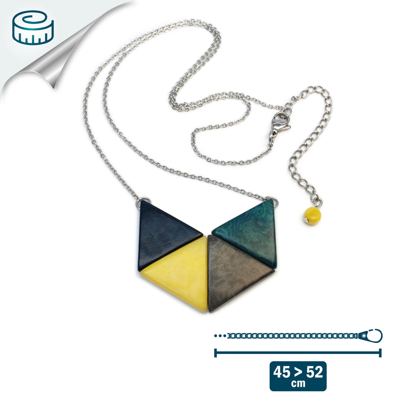 LOZANGO NECKLACE - Handmade - Stainless steel - Tagua (vegetable ivory)