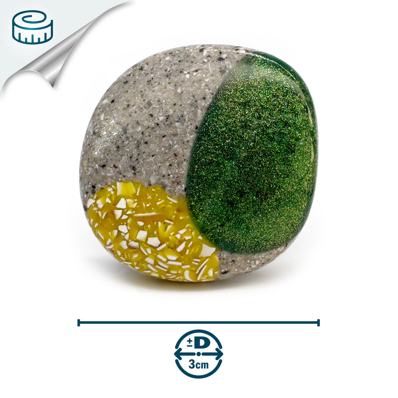 GRANITA RING - Handmade - Adjustable - Crushed cement, crushed eggshells, bronze powder