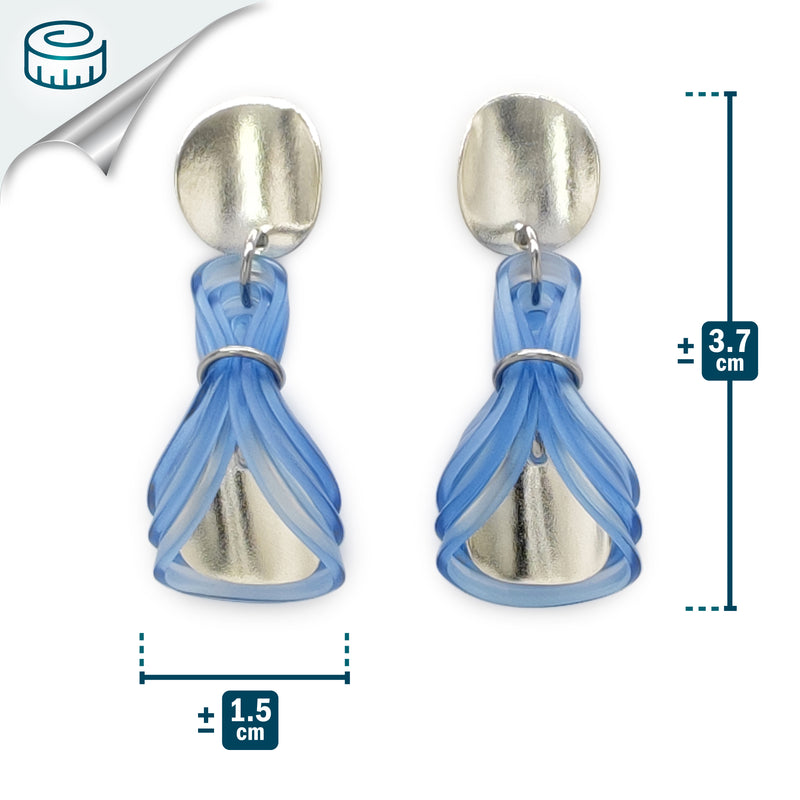 ECOGLOW EARRINGS - Handmade - Sterling silver 925 - Recycled bottle cap plastic liners