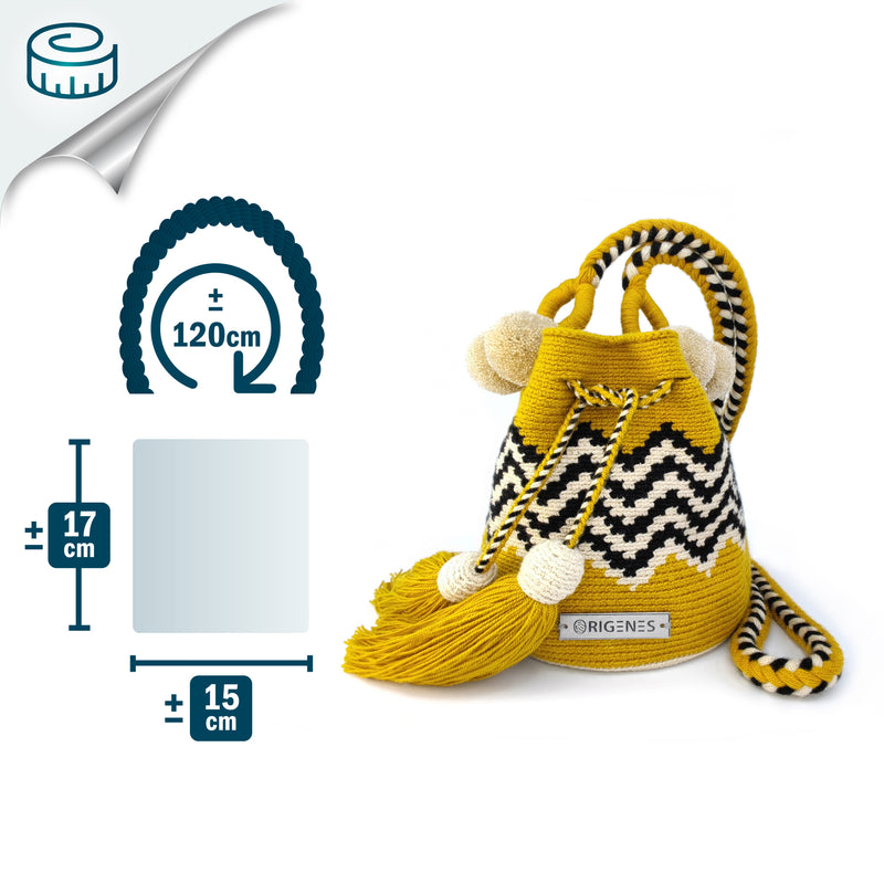 PALOMINO WAYUU BAG - Size MINI - Crocheted by hand by women of the Wayuu indigenous community in La Guajira (Colombia)