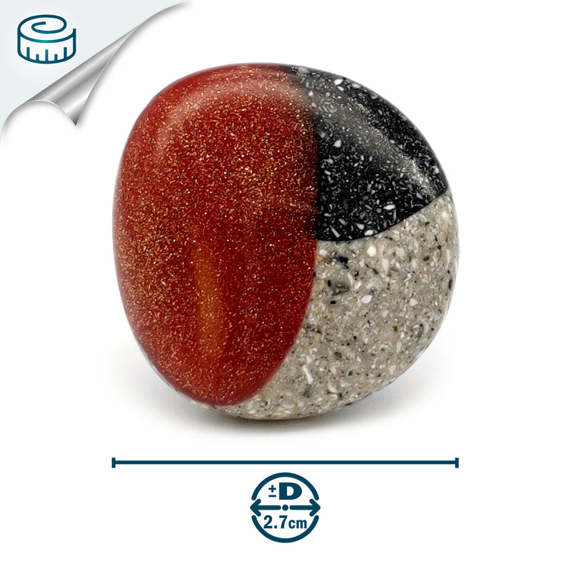 GRANITA RING - Handmade - Adjustable - Dark and light crushed cement, bronze powder