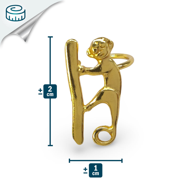 EARCUFF MUISCA MONO - Unissexo - Feito à mão - Banhado a ouro de 24 quilates