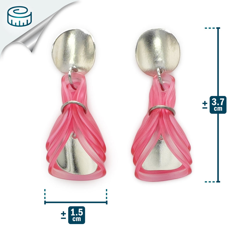 ECOGLOW EARRINGS - Handmade - Sterling silver 925 - Recycled bottle cap plastic liners