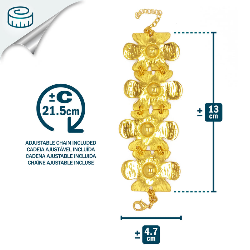 BRACELETE BLOSSOM - Feita à mão - Banhada a ouro de 24 quilates