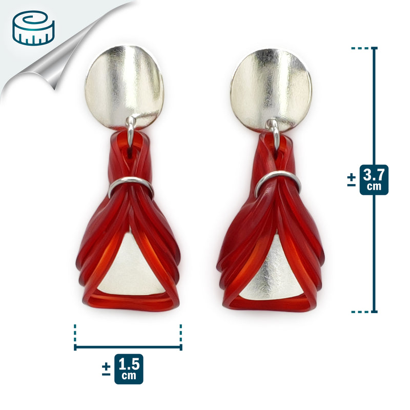 ECOGLOW EARRINGS - Handmade - Sterling silver 925 - Recycled bottle cap plastic liners