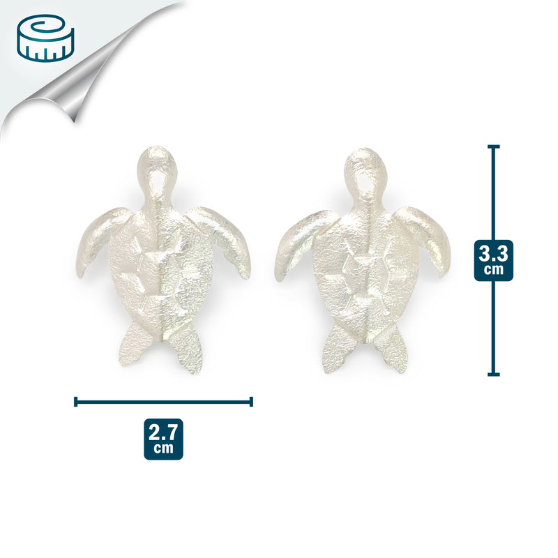 MARINA TURTLE EARRINGS - Handmade - Silver